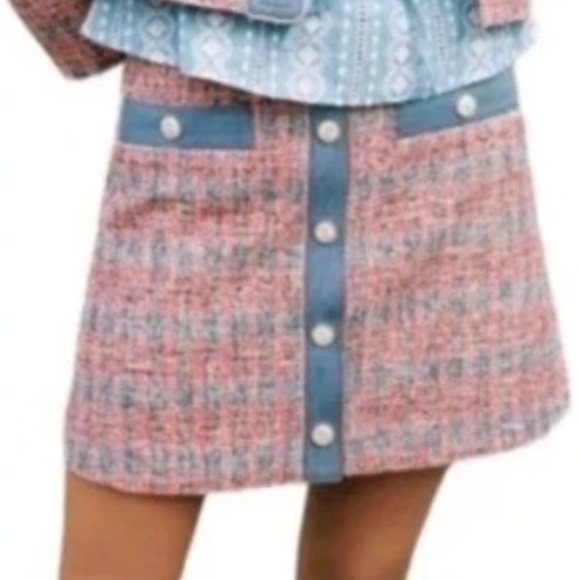 House of Harlow 1960 Dresses & Skirts - House of Harlow 1960 Maje Jenise Tweed Mini Skirt Preppy Academia Women's 12